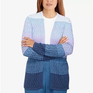 New! Alfred Dunner Montana Sky Open Front Cardigan
